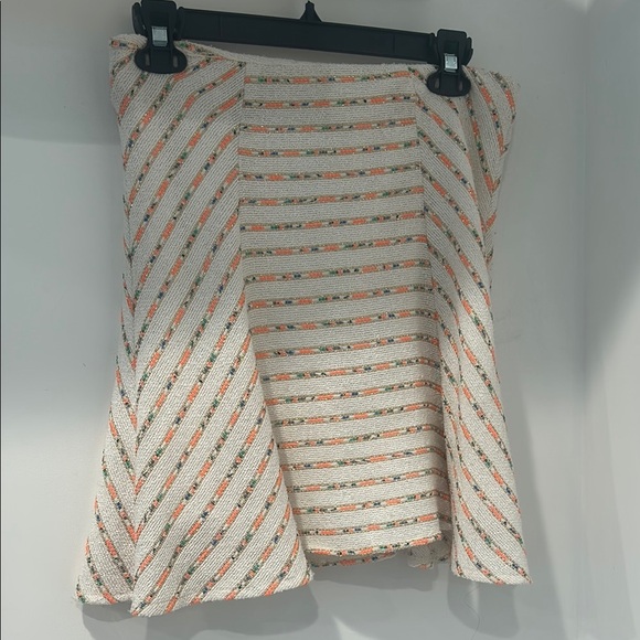 Maeve anthro tweed Striped Orange metallic and ivory Women's Skirt - Picture 9 of 9